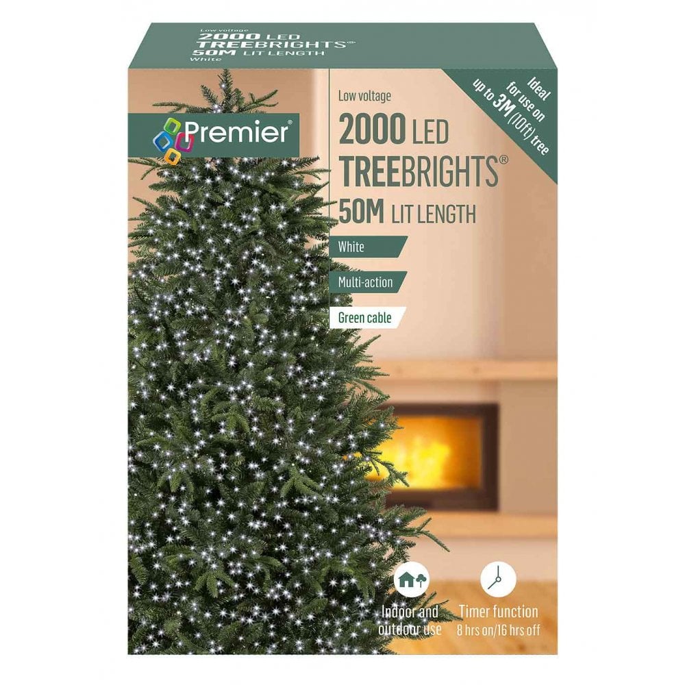 2000 Led Timer Treebrights White Lights