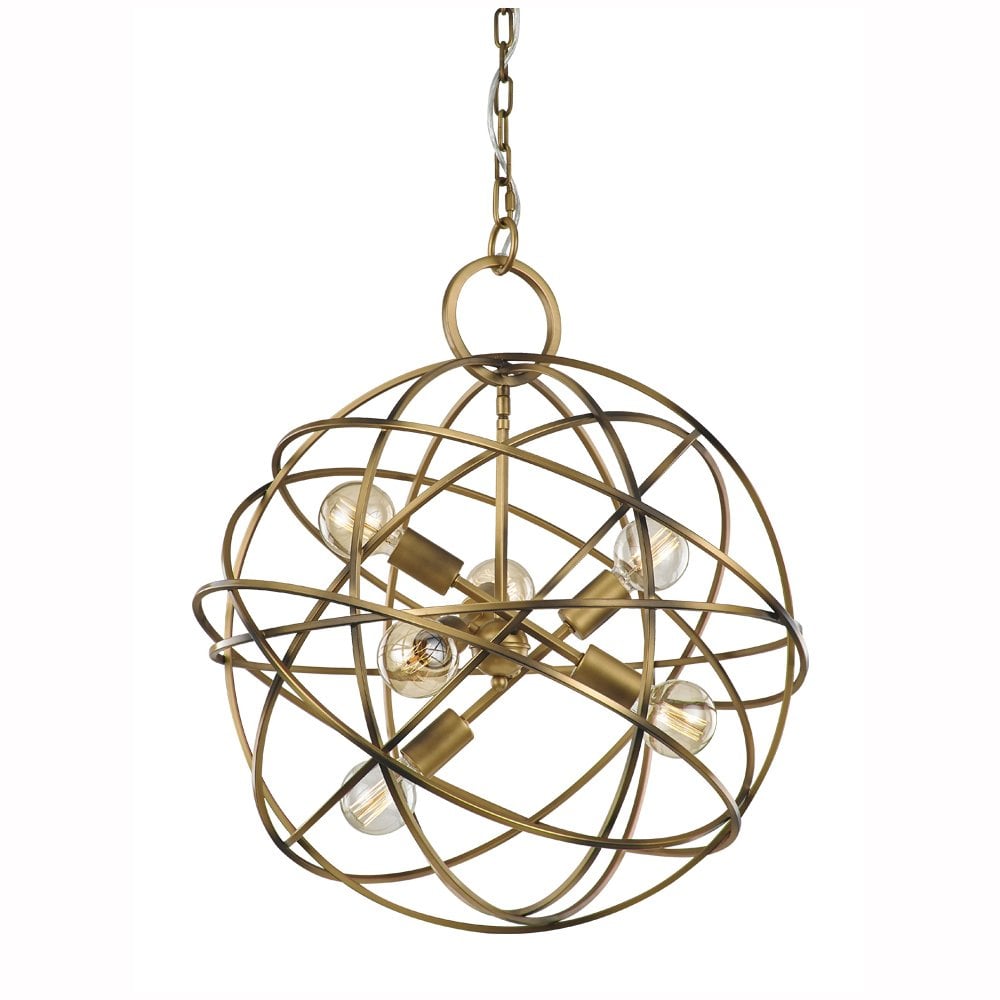 Orbit 6 Light Matt Gold Pendant