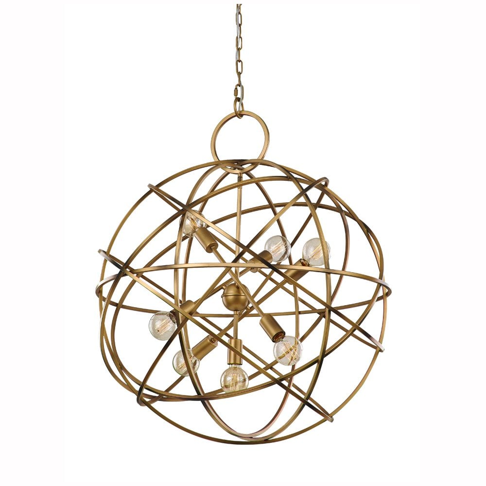 Orbit 7 Light Matt Gold Pendant