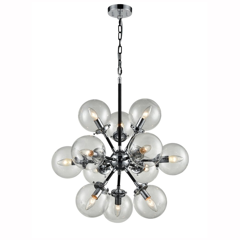 Reaction 18 Light Pendant in Matt Black & Chrome