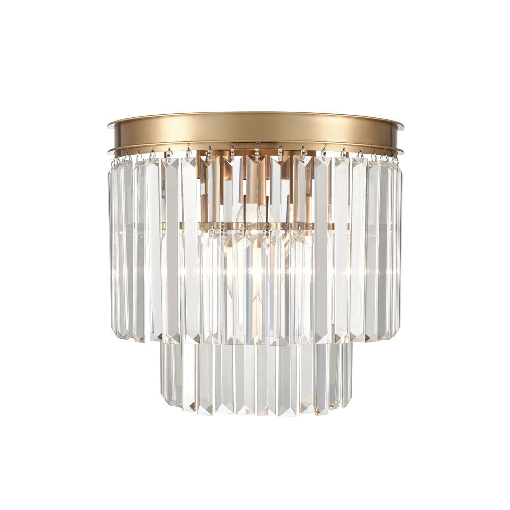 Perdita Crystal Wall Light in Brushed Brass