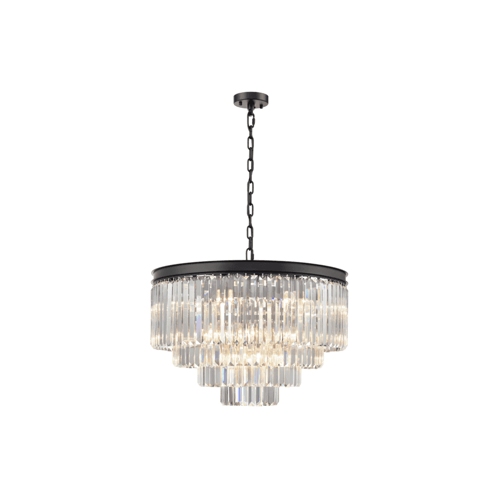 Perdita Matt Black 20 Light Chandelier