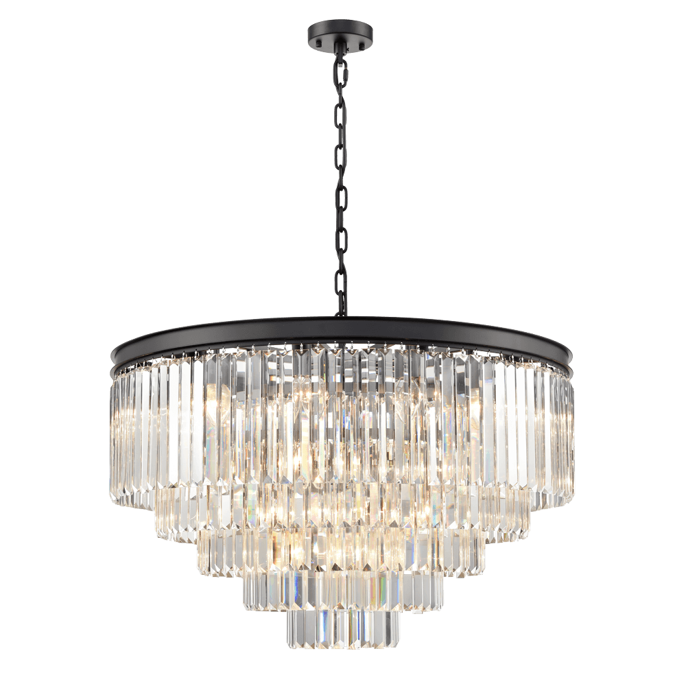 Perdita Matt Black 27 Light Chandelier