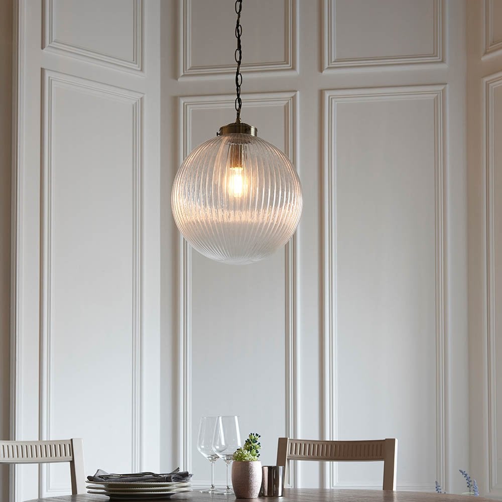 Brydon Clear Ribbed Glass 350mm