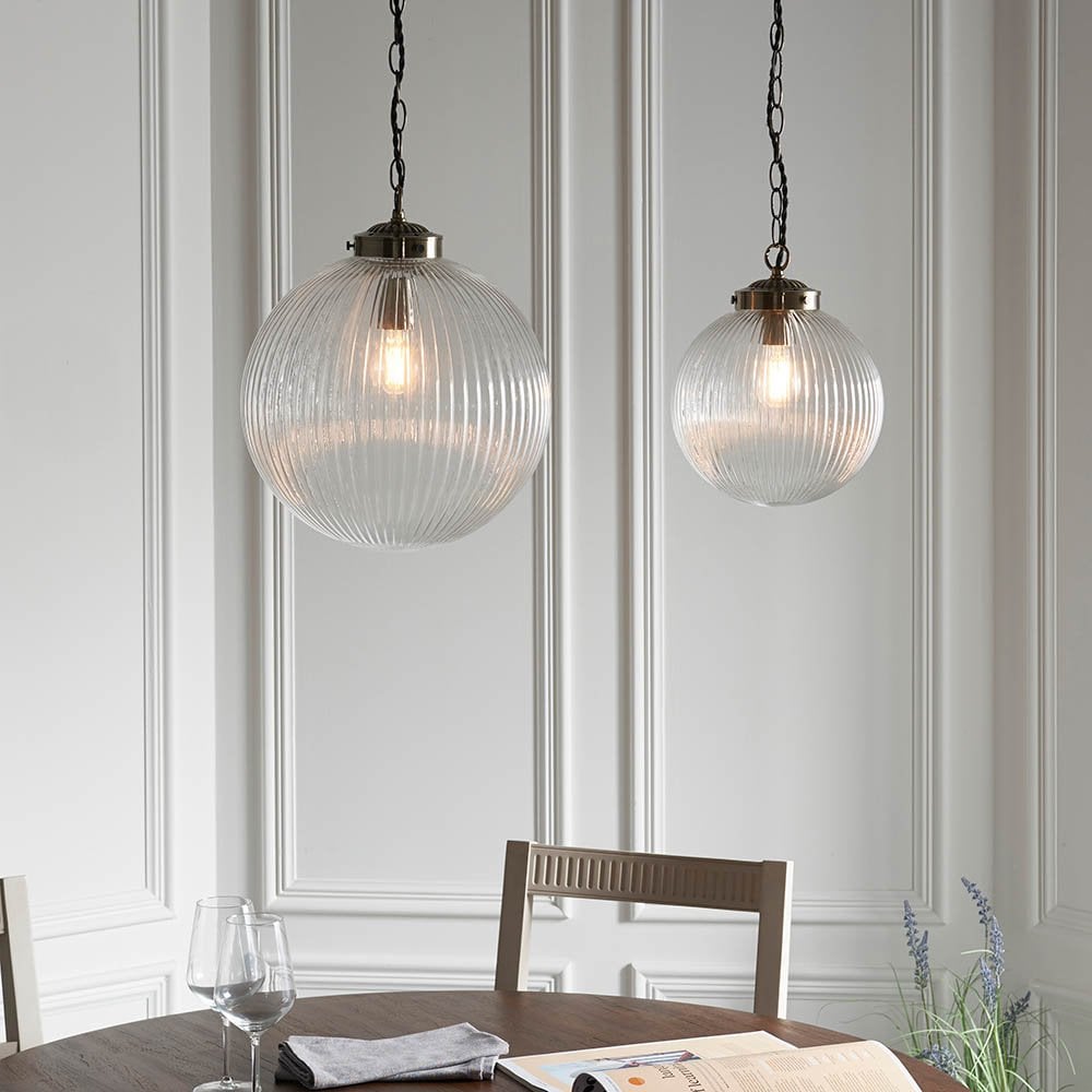 Brydon Clear Ribbed Glass 350mm