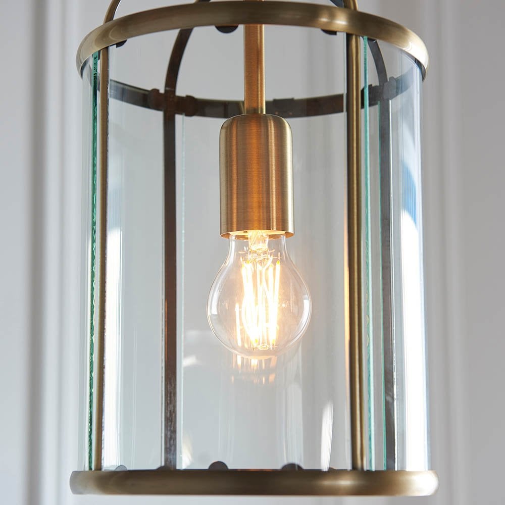 Lambeth Single Lantern in Antique Brass