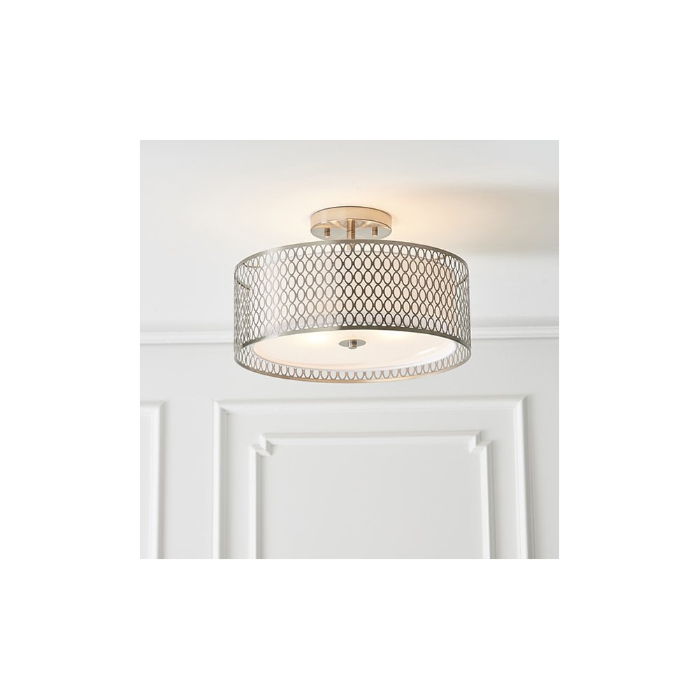 Cordero 3 Light Flush Fitting in Satin Nickel