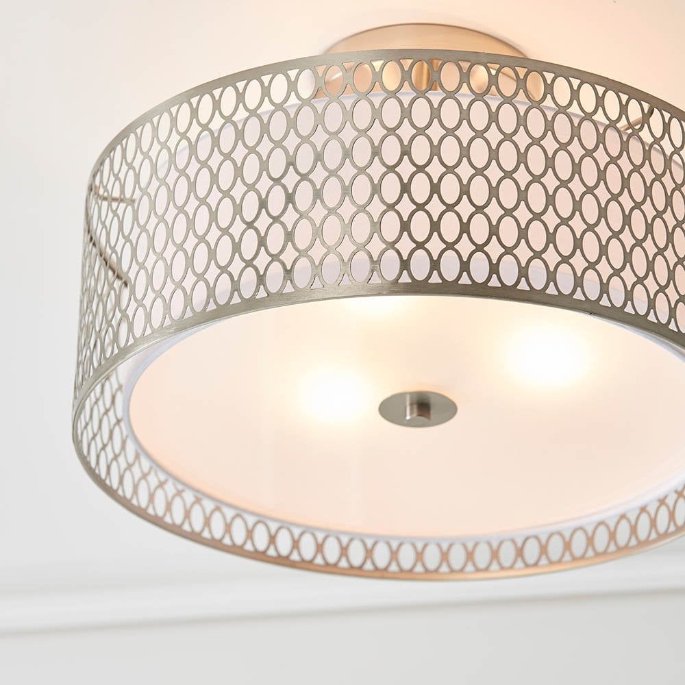Cordero 3 Light Flush Fitting in Satin Nickel