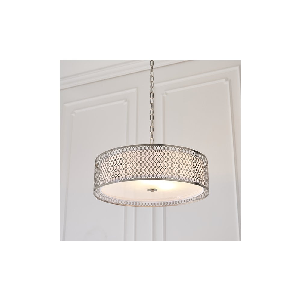 Cordero 3 Light Geometric Pendant in Satin Nickel