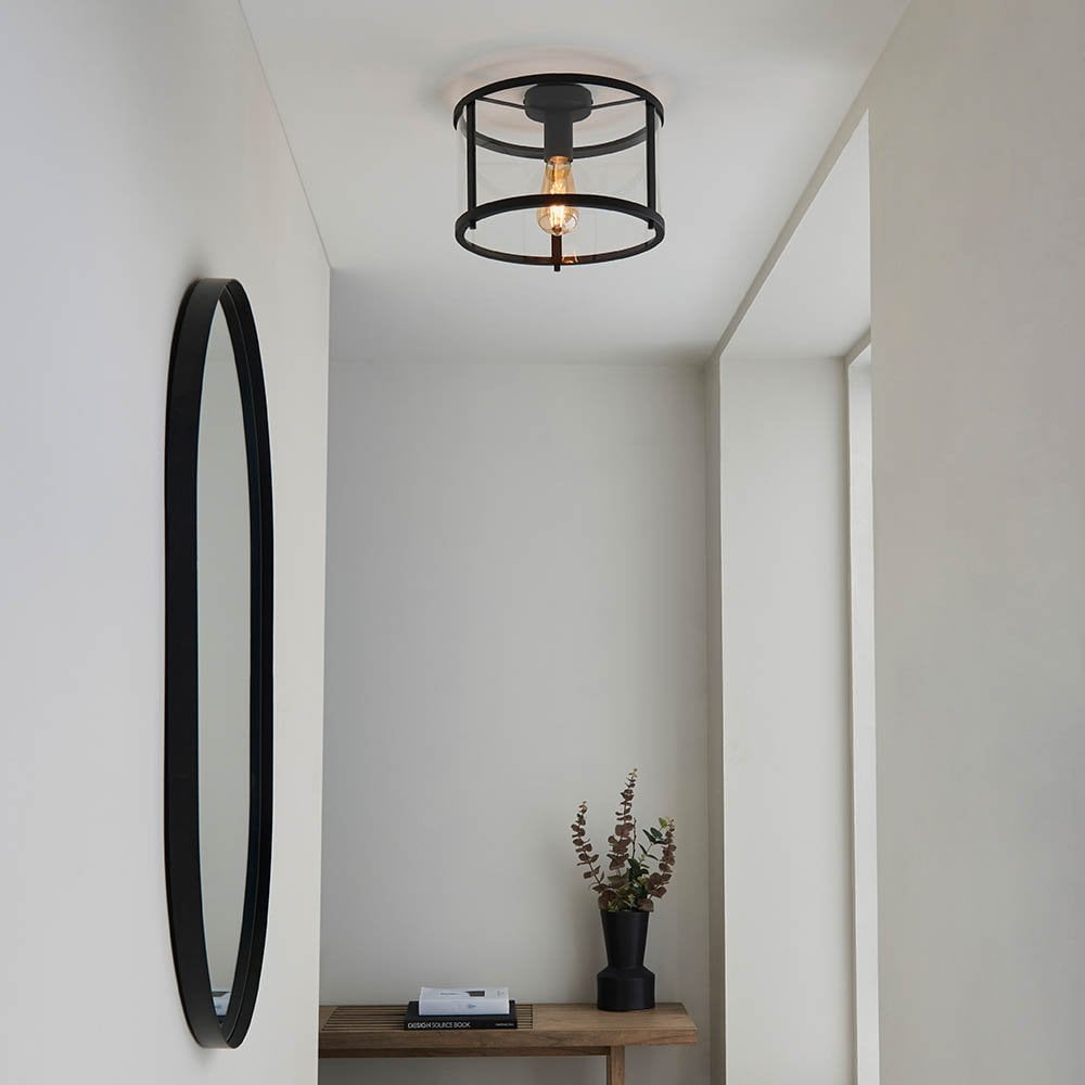 Hopton Flush Light in Matt Black