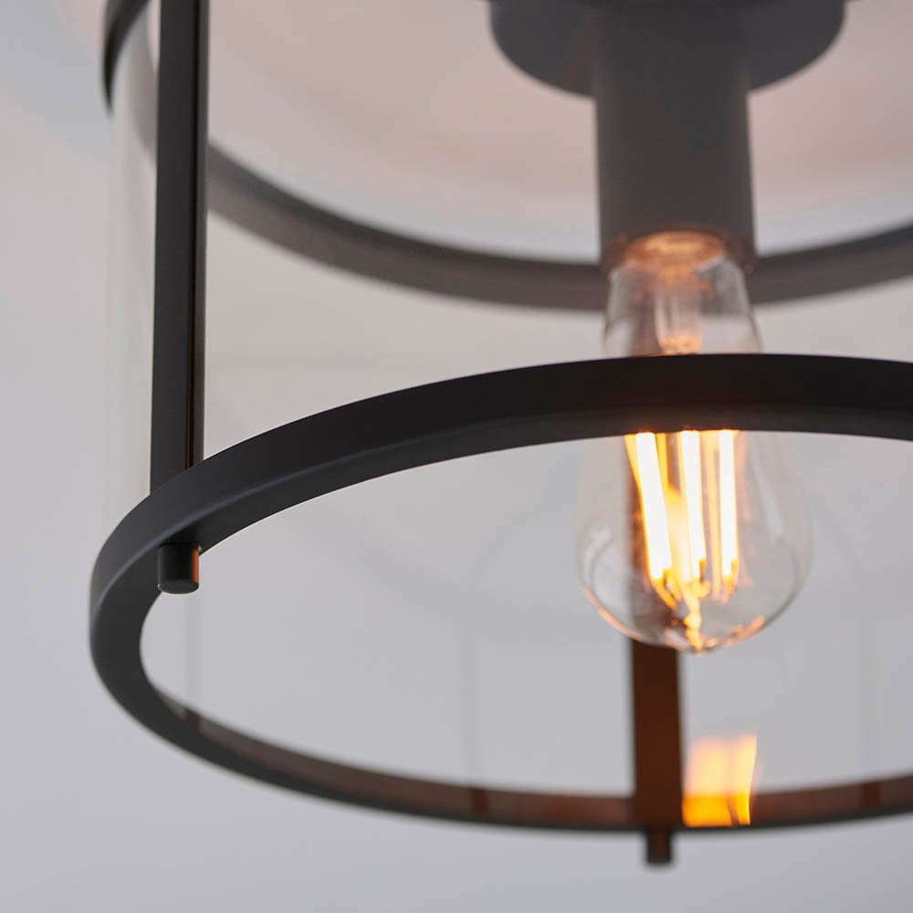 Hopton Flush Light in Matt Black