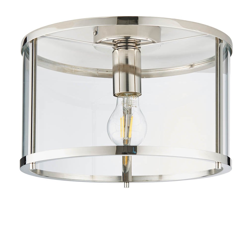 Hopton Flush Light in Bright Nickel