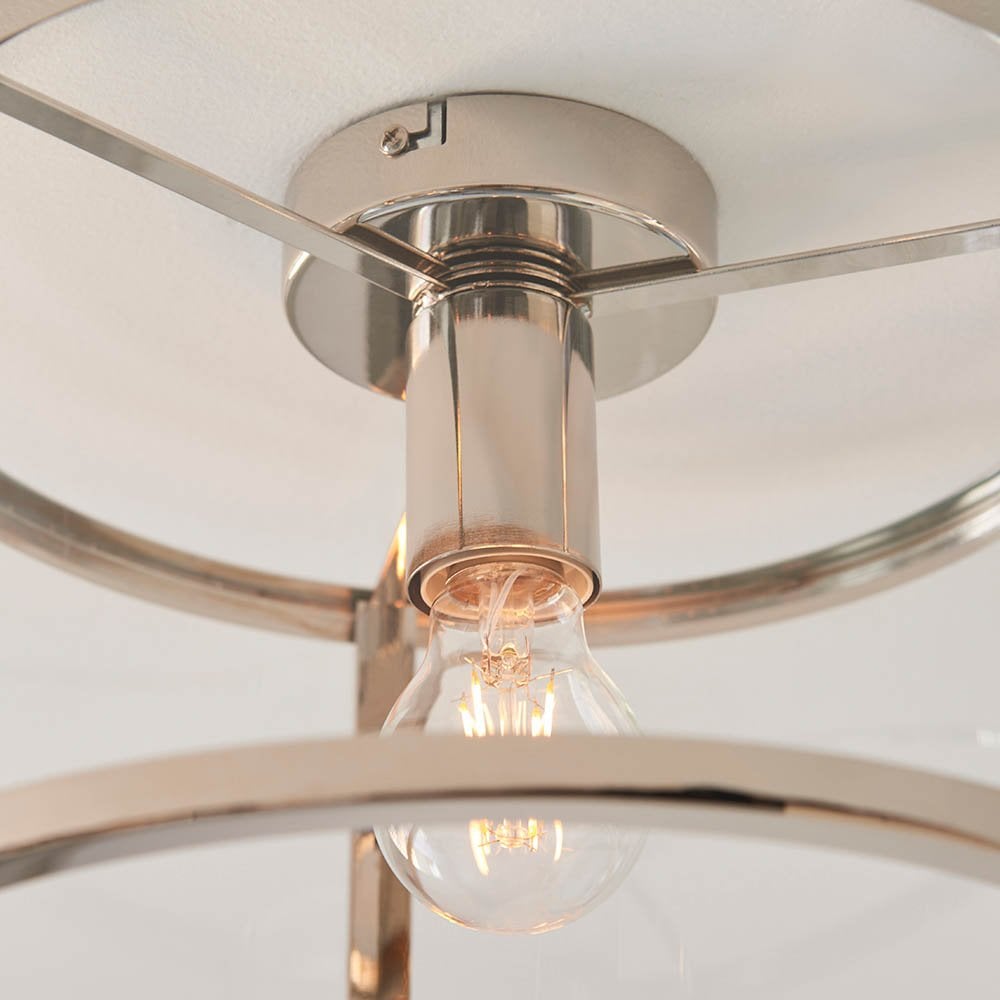 Hopton Flush Light in Bright Nickel