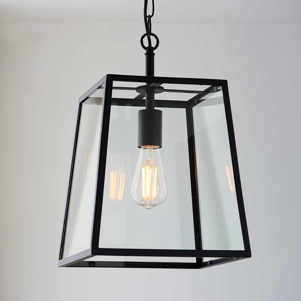 Hurst Box Style Single Pendant in Matt Black Finish
