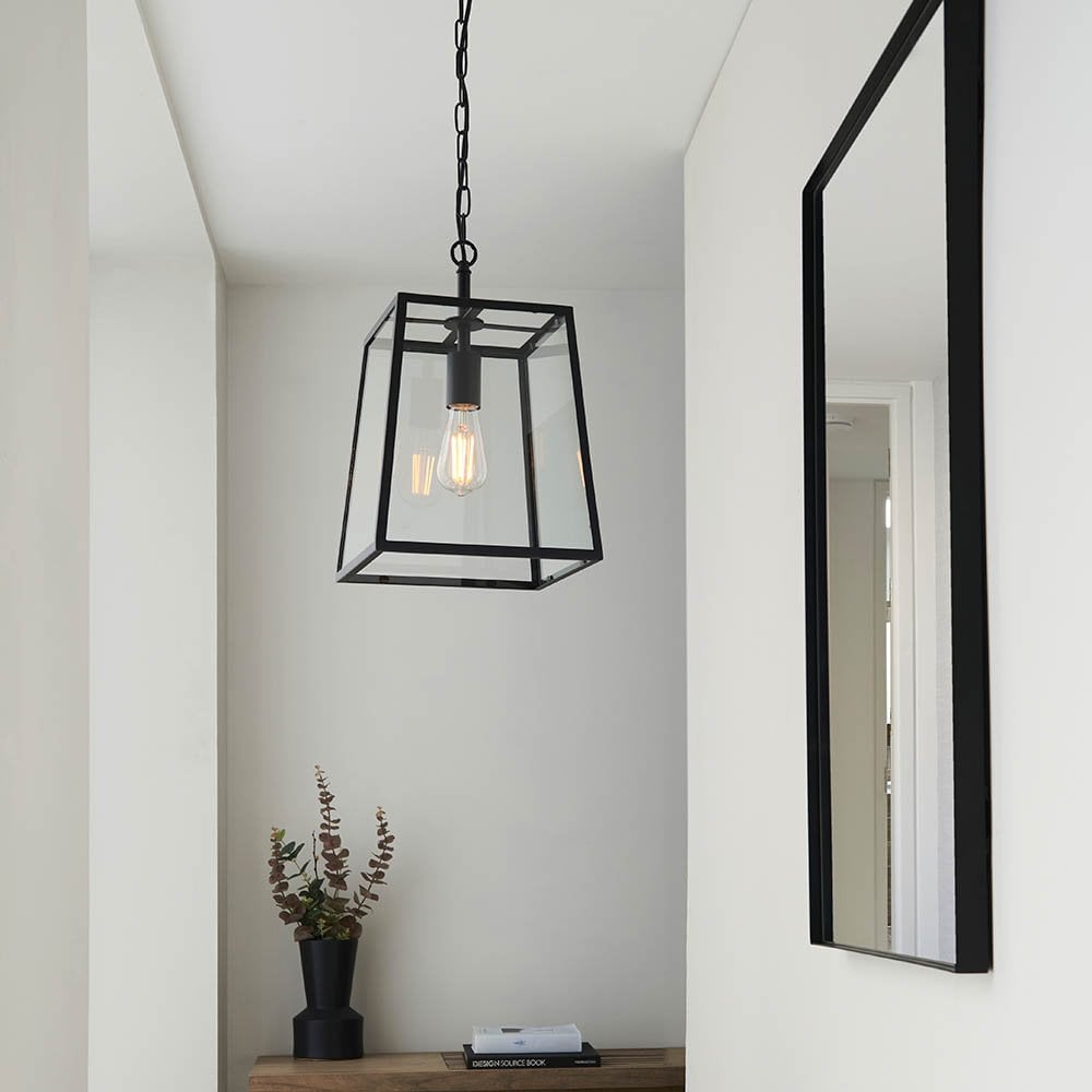 Hurst Box Style Single Pendant in Matt Black Finish