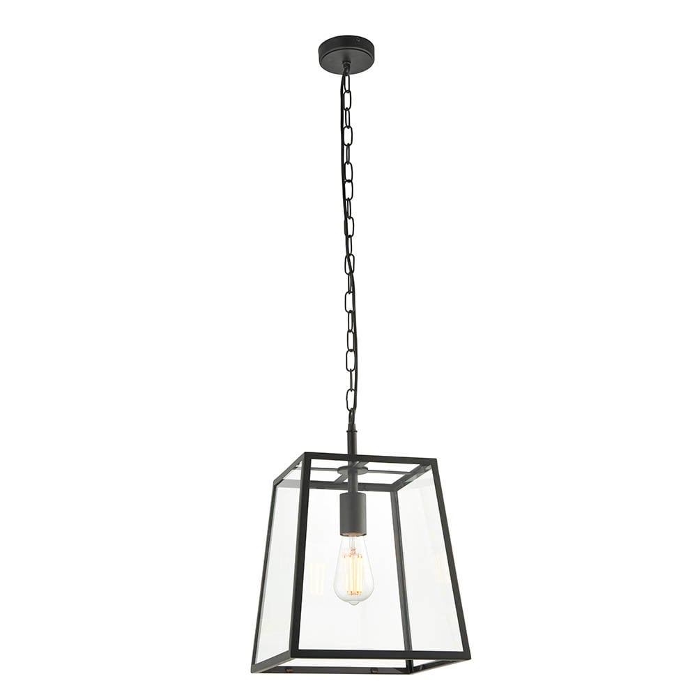 Hurst Box Style Single Pendant in Matt Black Finish