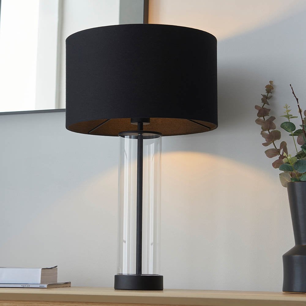 Lessina Table Lamp in Matt Black C/W Shade