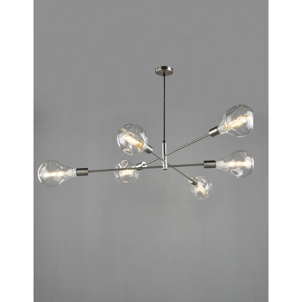 Alana 6 Light Pendant Satin Chrome