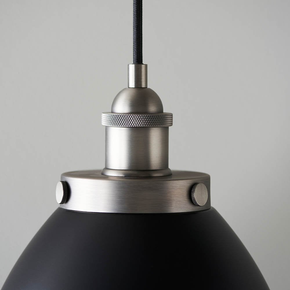 Franklin Matt Black & Pewter Pendant Diameter 235mm