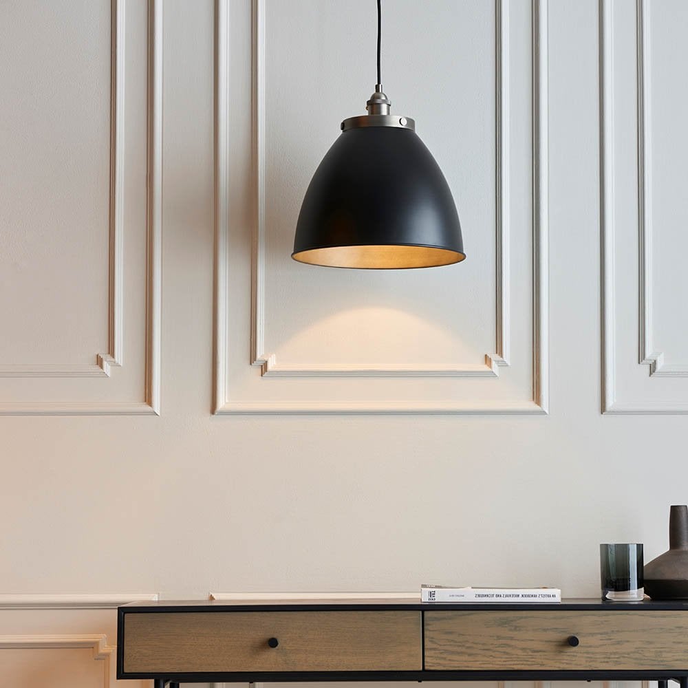 Franklin Matt Black & Pewter Pendant Diameter 335mm