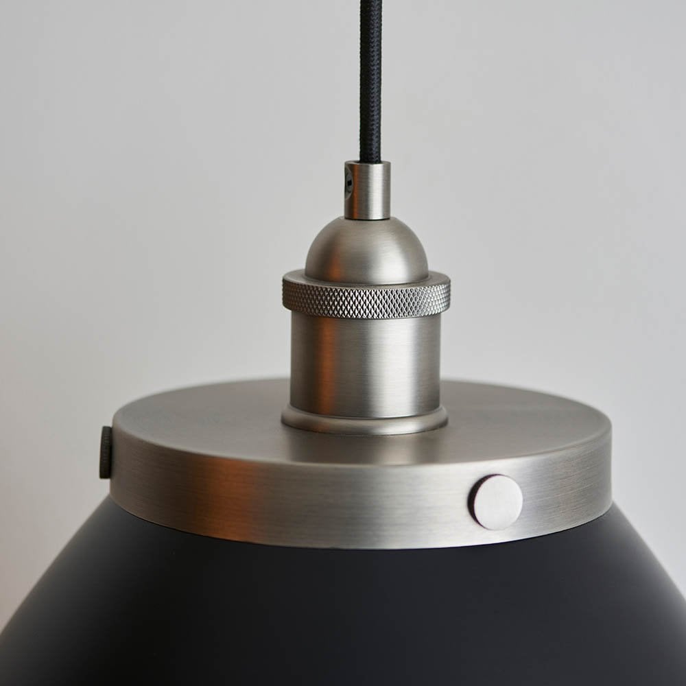 Franklin Matt Black & Pewter Pendant Diameter 335mm