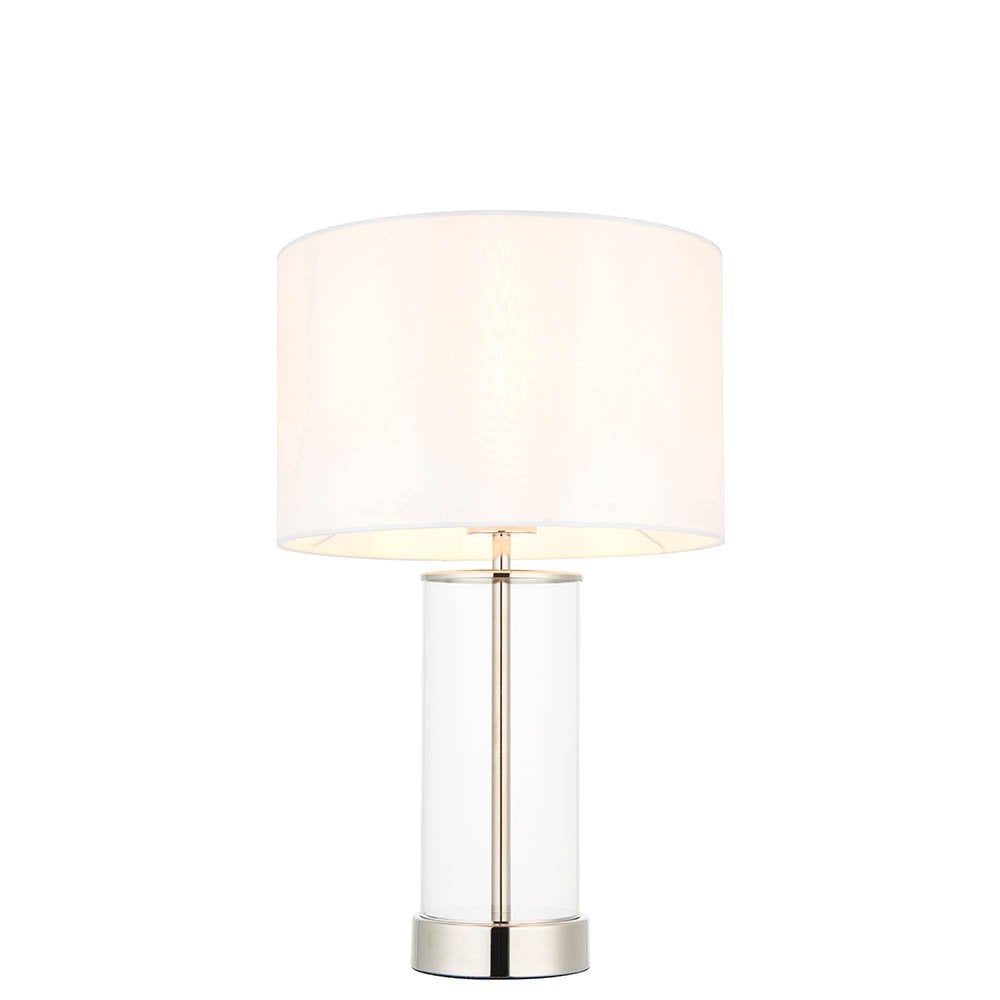 Lessina Small Touch Table Lamp in Bright Nickel C/W Shade