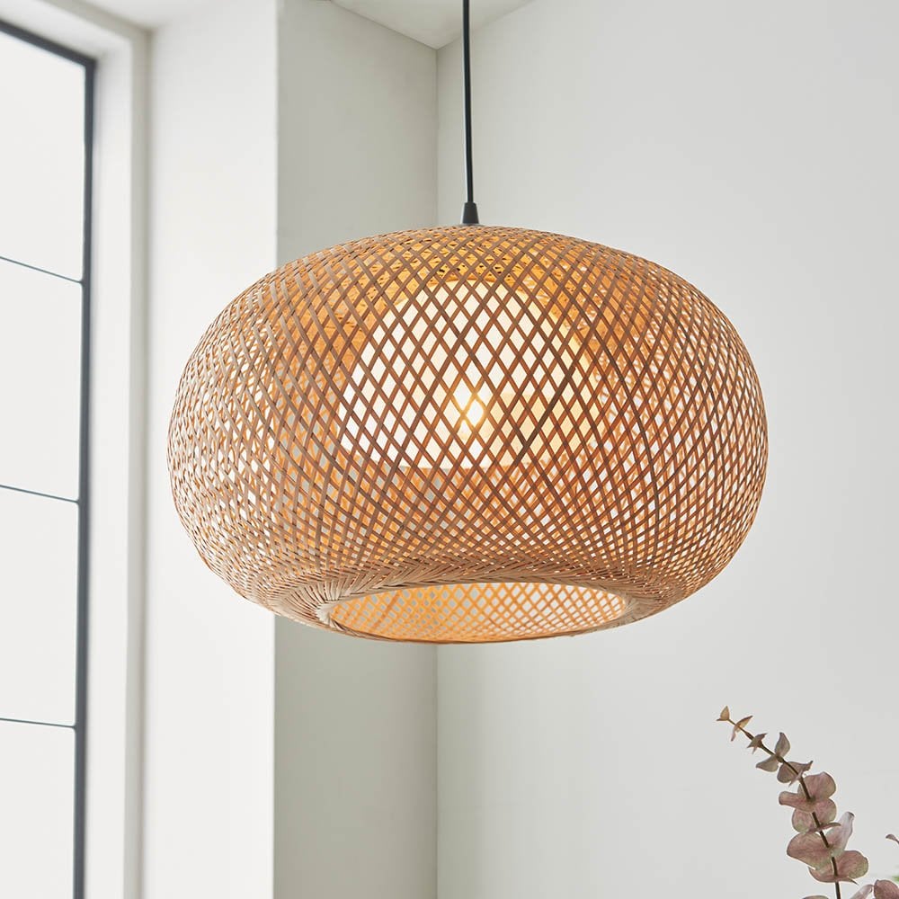 Bali Globe Shaped Natural Raffia Pendant