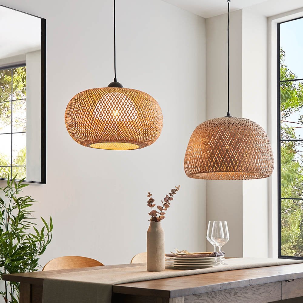 Bali Globe Shaped Natural Raffia Pendant