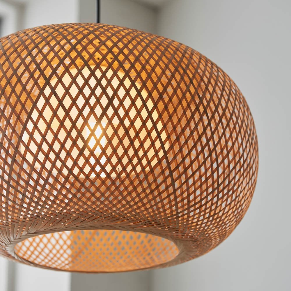 Bali Globe Shaped Natural Raffia Pendant