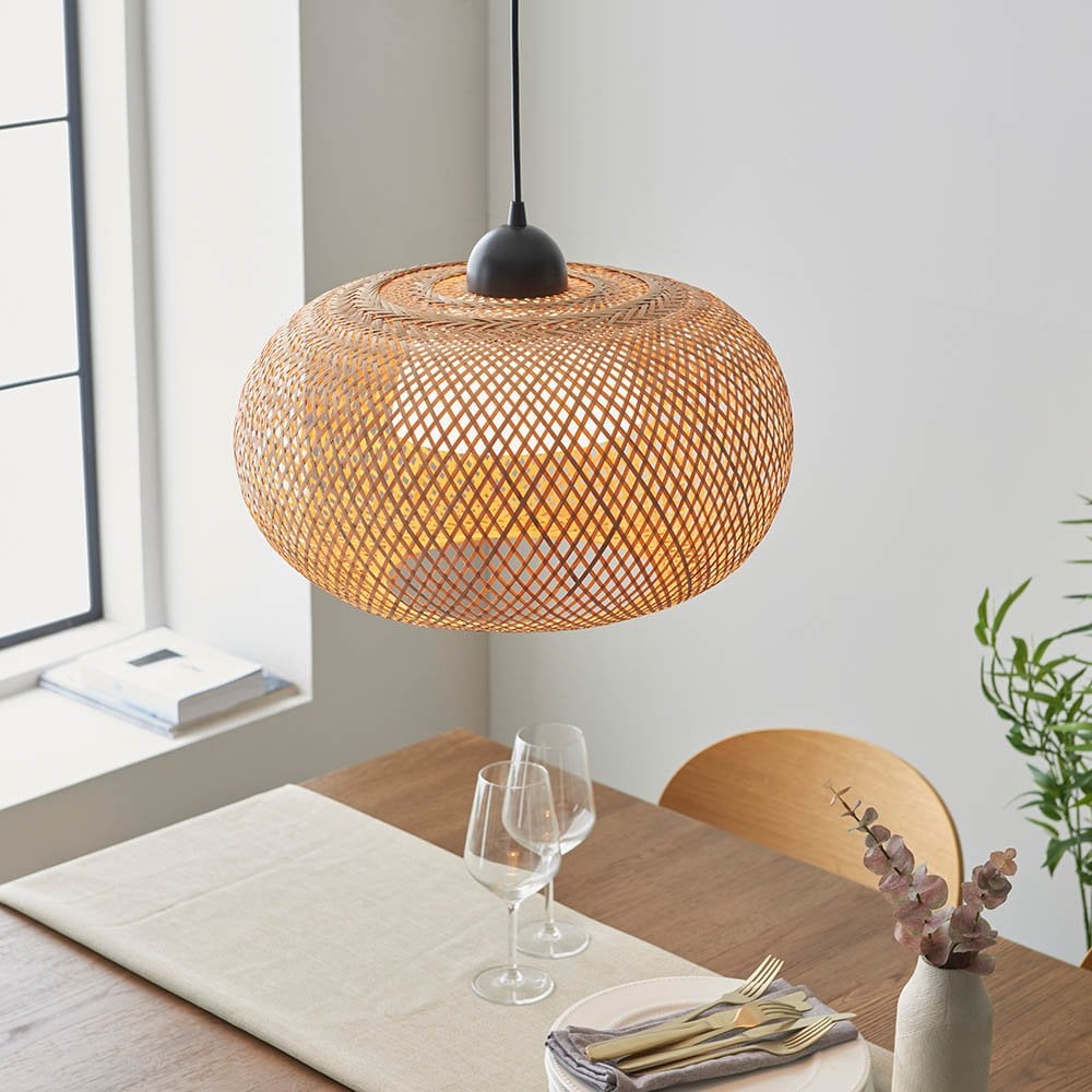 Bali Globe Shaped Natural Raffia Pendant