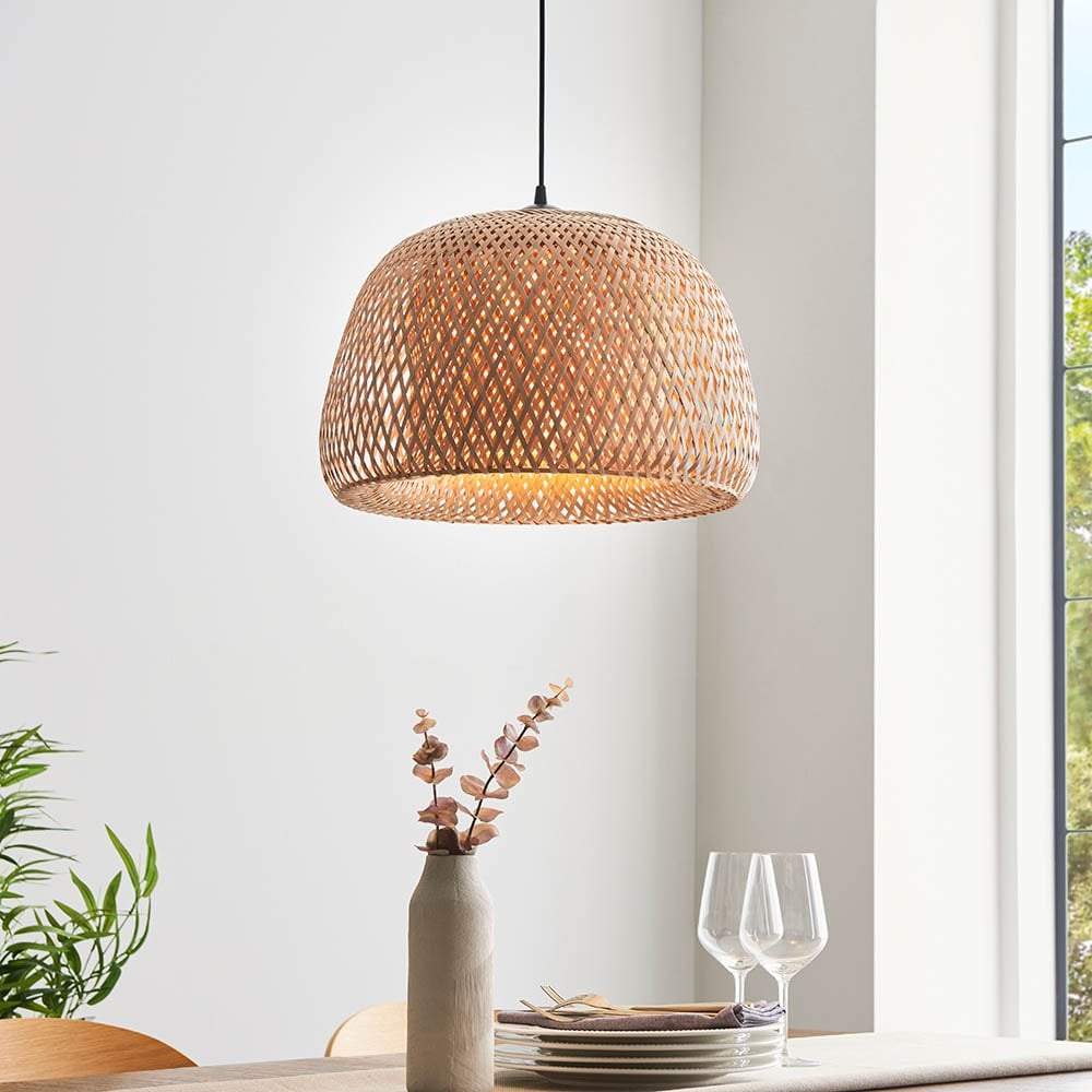 Bali Sphere Shaped Natural Raffia Pendant