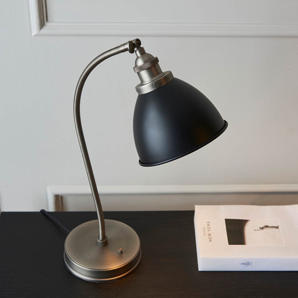 Franklin Matt Black & Pewter Table Lamp