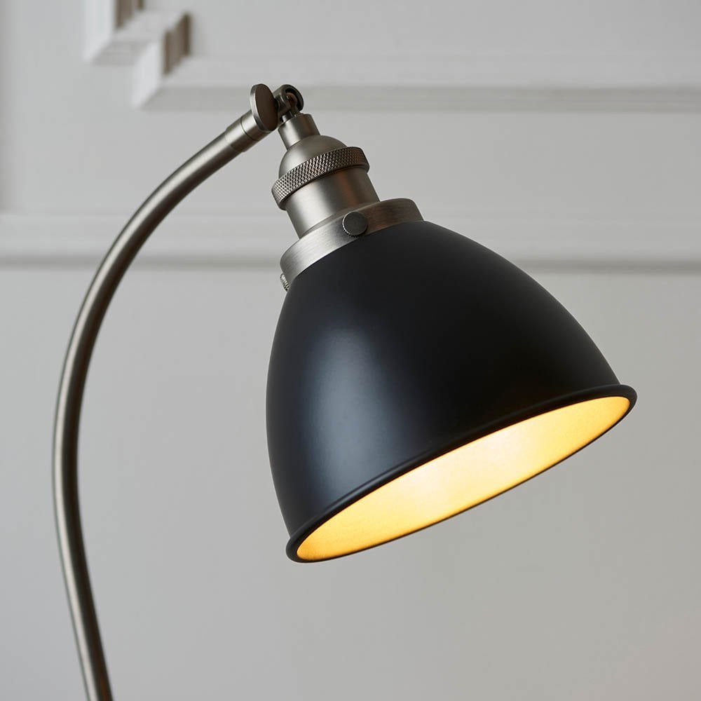 Franklin Matt Black & Pewter Table Lamp