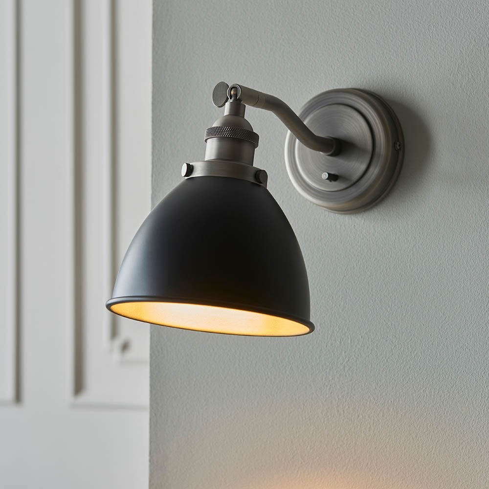 Franklin Black & Pewter Wall Light