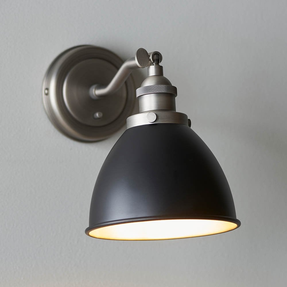 Franklin Black & Pewter Wall Light