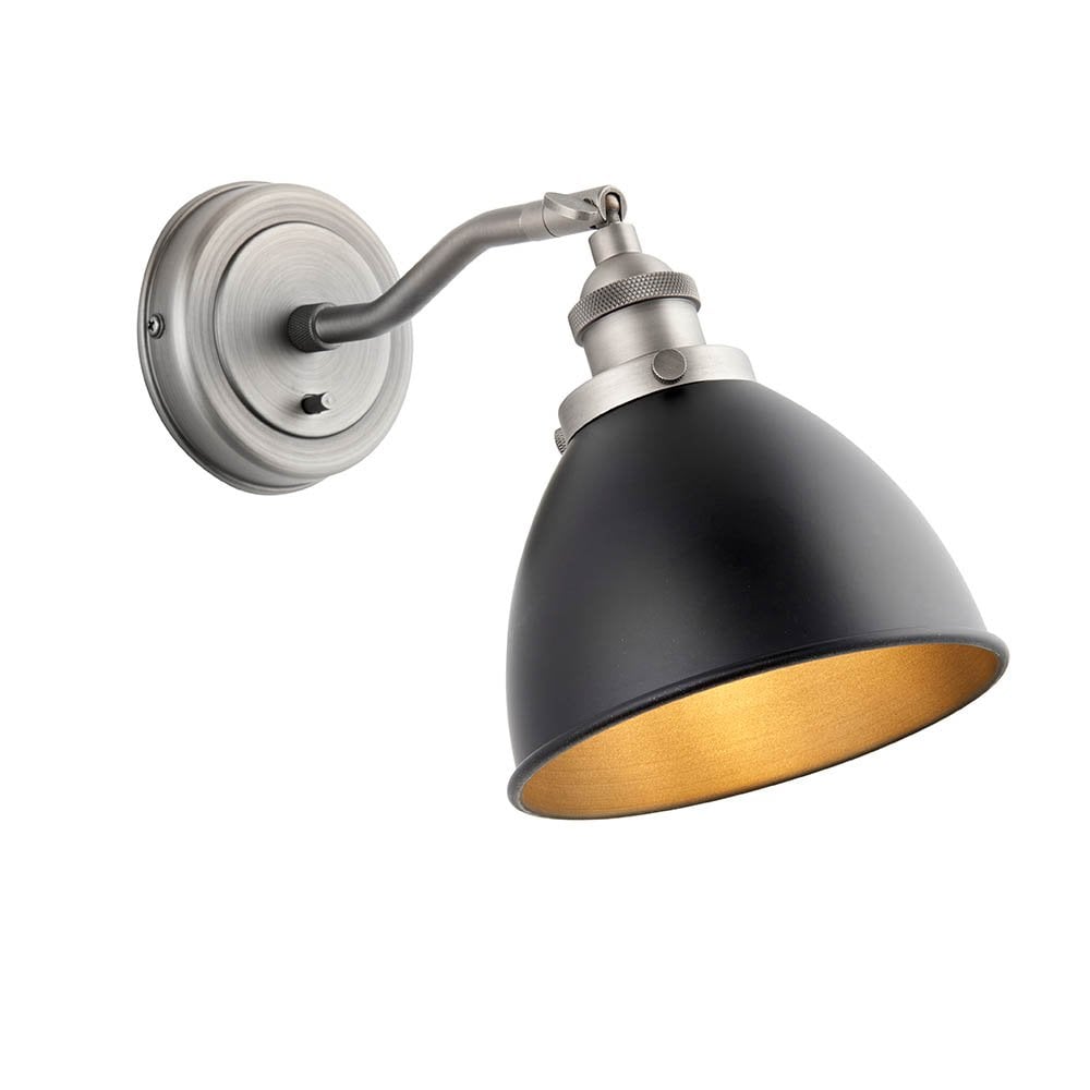 Franklin Black & Pewter Wall Light