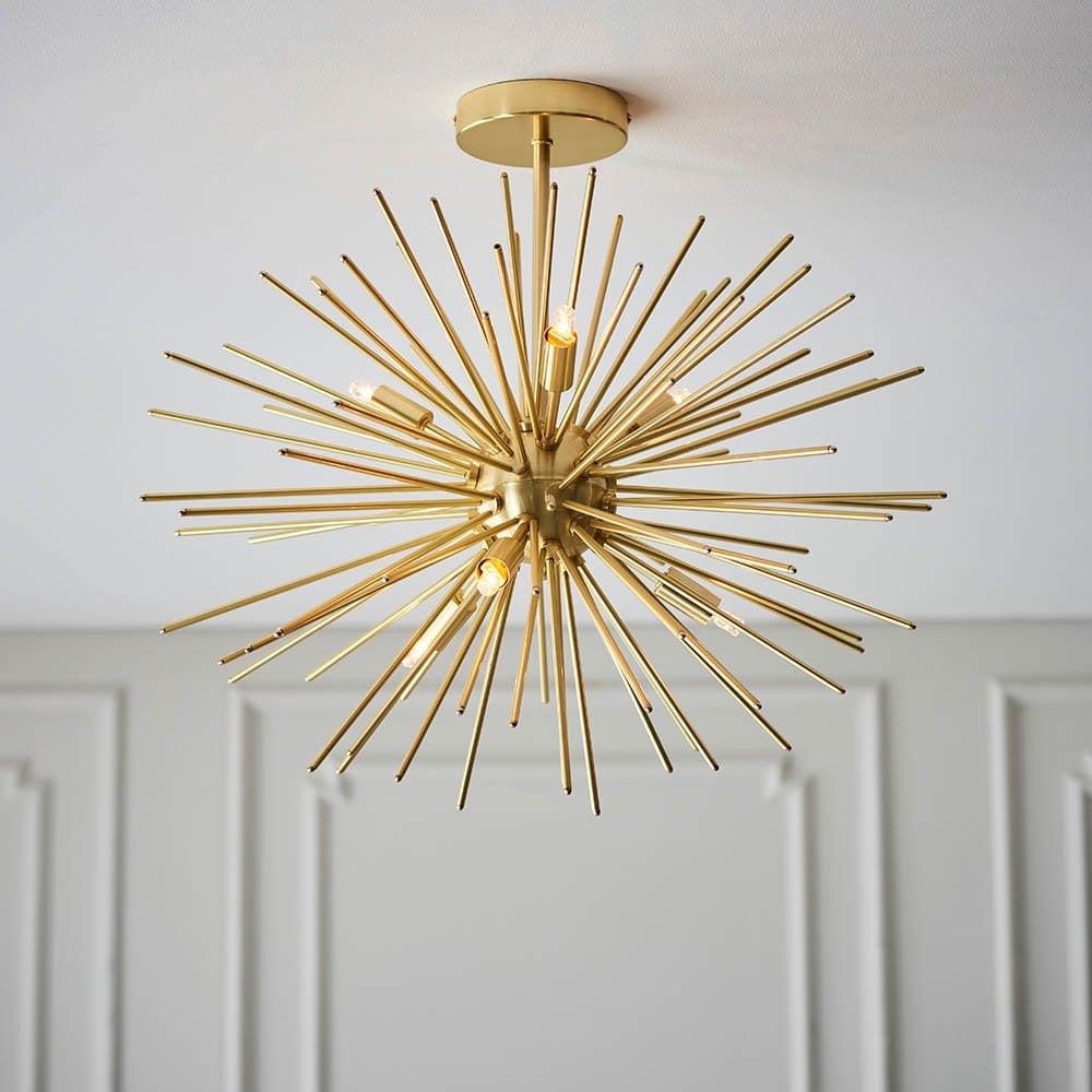 Orta Semi Flush Fitting in Satin Gold Finish
