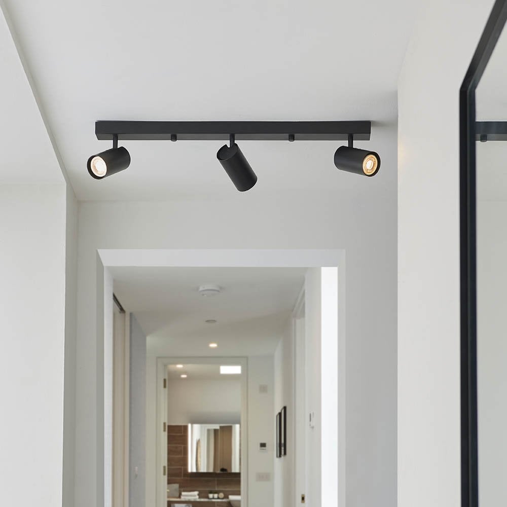 Rez 3 Light Flush Spotlight in Matt Black