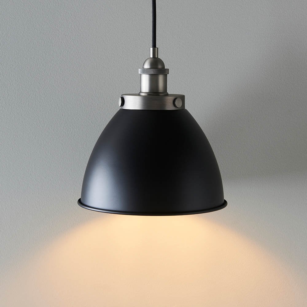 Franklin Matt Black & Pewter Pendant Diameter 235mm