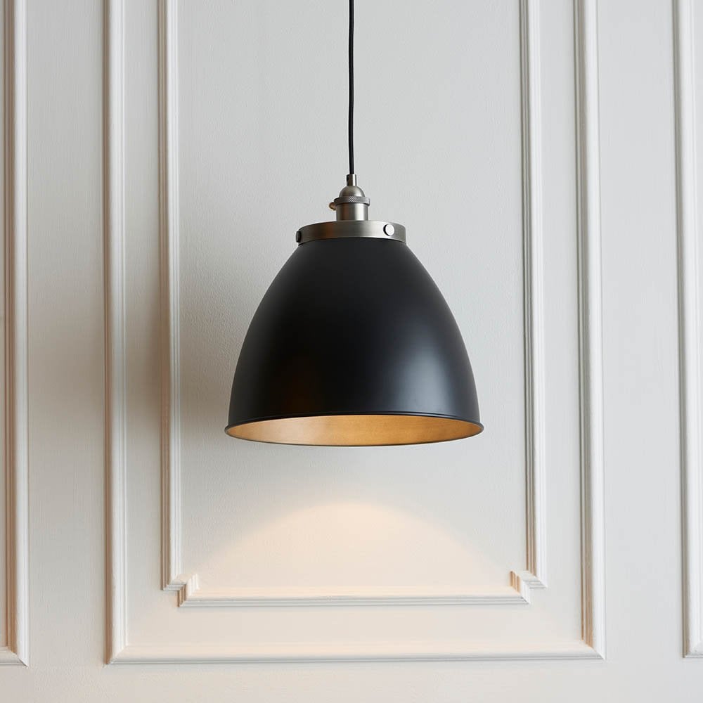 Franklin Matt Black & Pewter Pendant Diameter 335mm