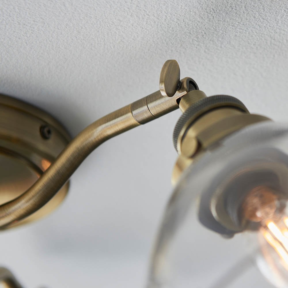 Hansen 3 Light Semi Flush Fitting in Antique Brass