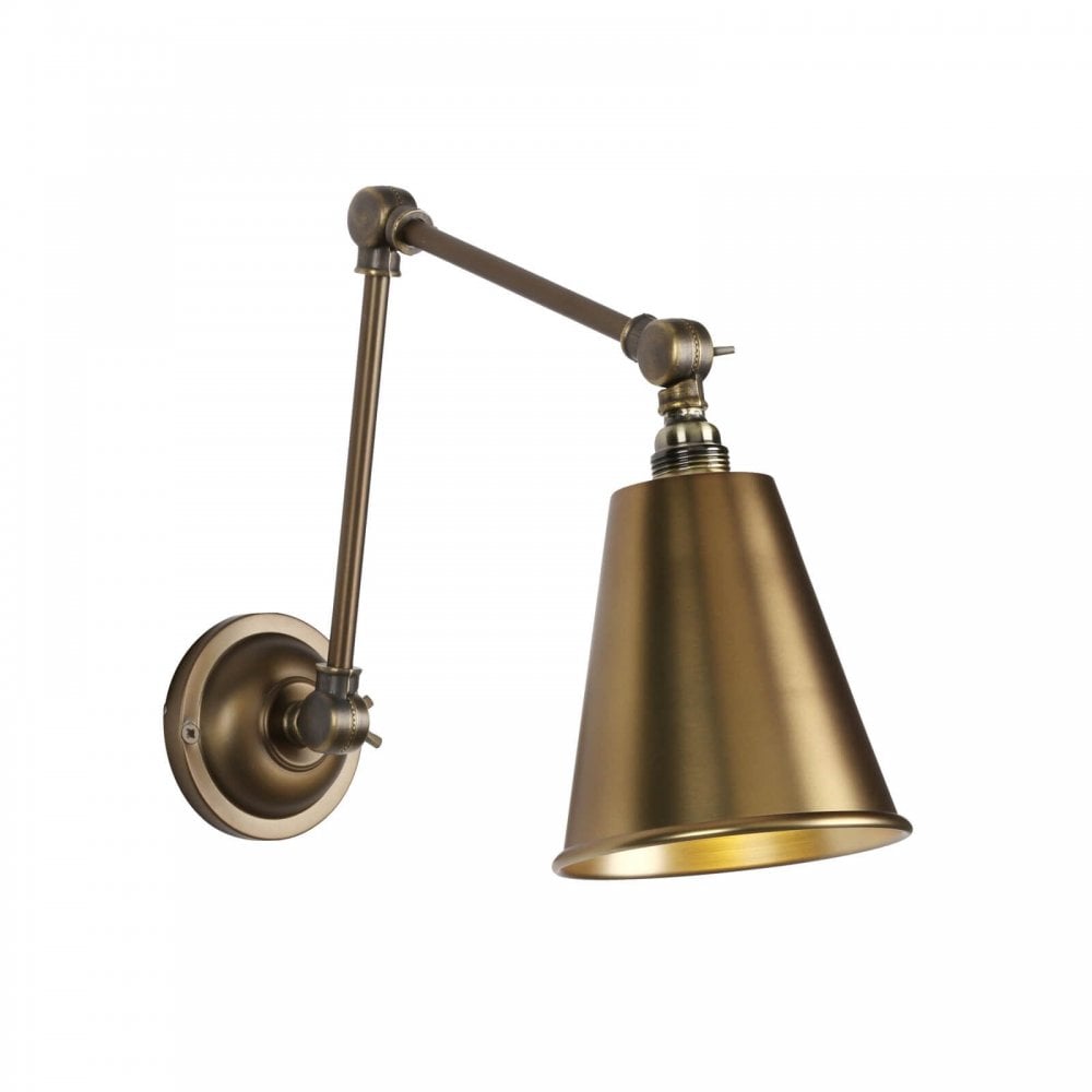 Hackney Wall Light in Antique Brass