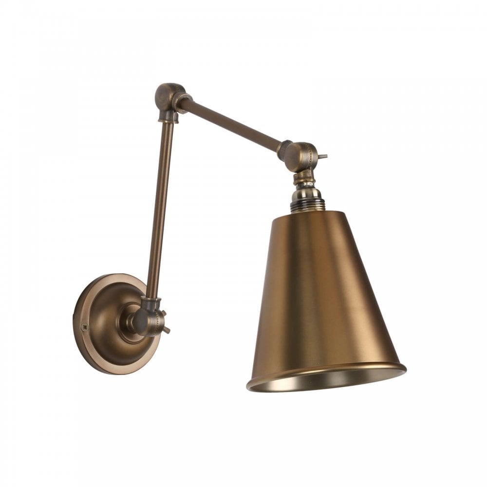 Hackney Wall Light in Antique Brass