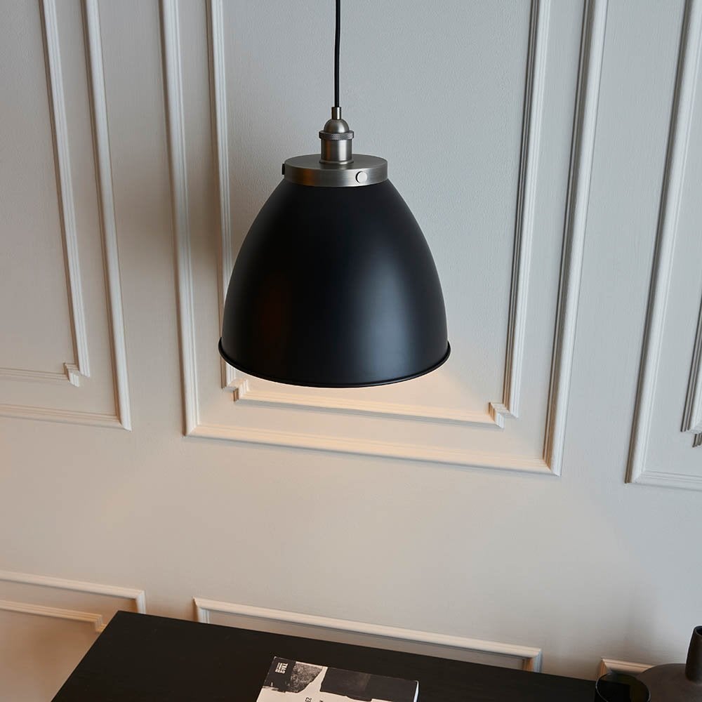 Franklin Matt Black & Pewter Pendant Diameter 335mm
