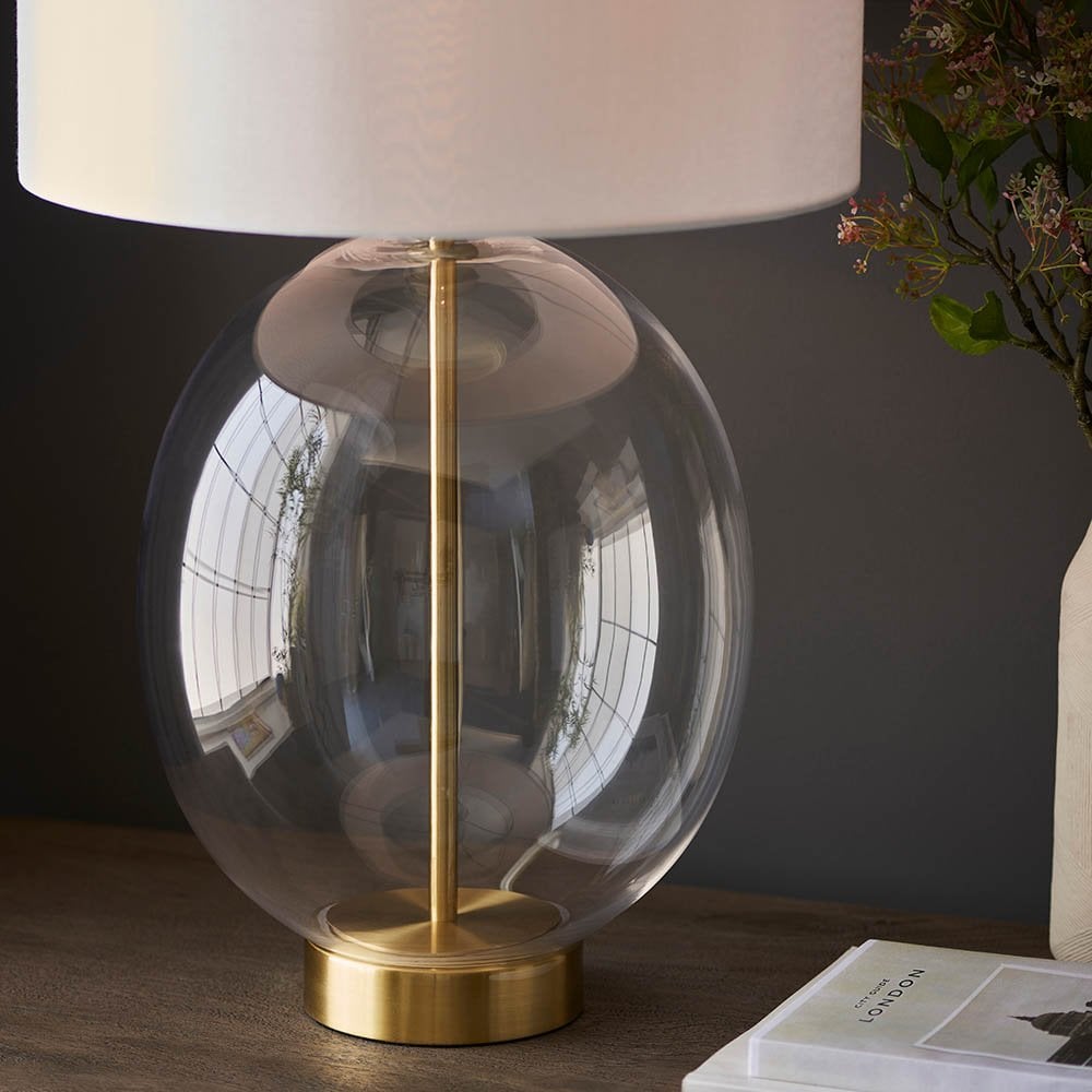 Kelda Satin Brass Table Lamp C/W Shade