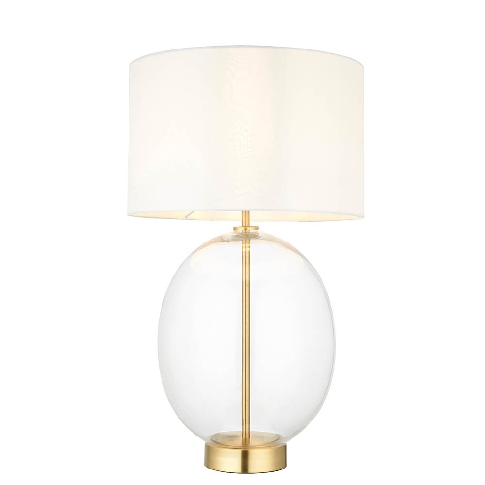 Kelda Satin Brass Table Lamp C/W Shade