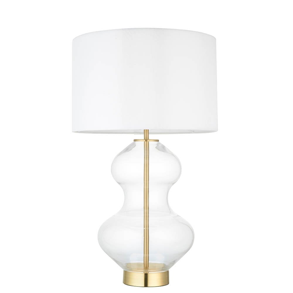 Kelda Curvey Satin Brass Table Lamp C/W Shade