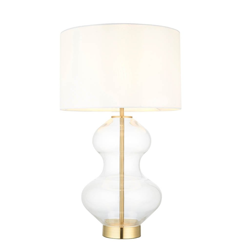 Kelda Curvey Satin Brass Table Lamp C/W Shade