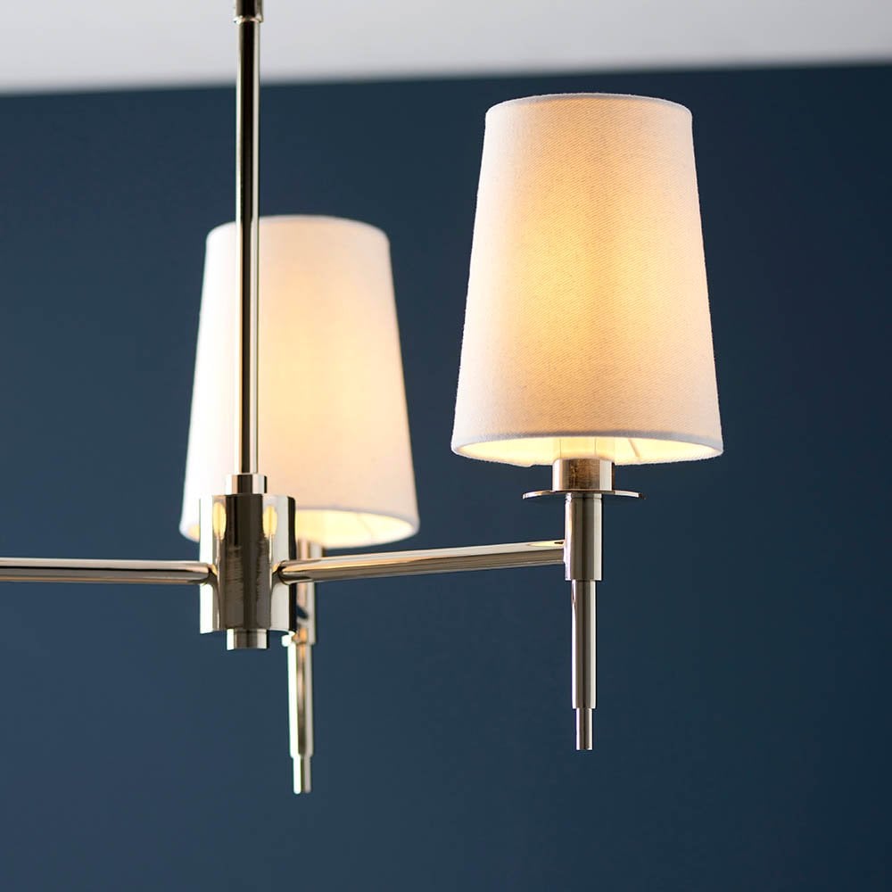 Roe 3 Light Polished Nickel Fitting C/W Shades