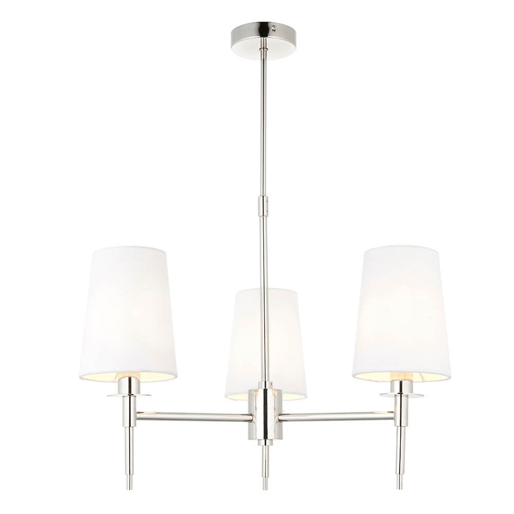 Roe 3 Light Polished Nickel Fitting C/W Shades